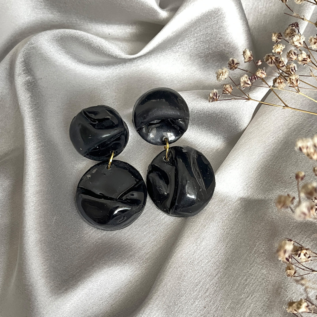 Midnight-inspired black statement earrings