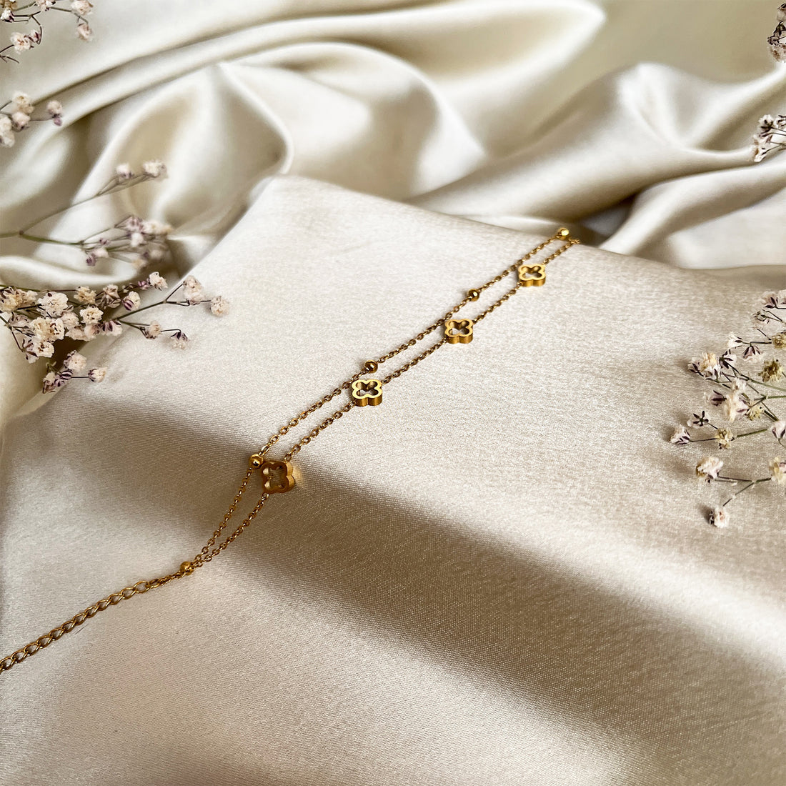 Minimal Dainty Layered Bracelet for Women