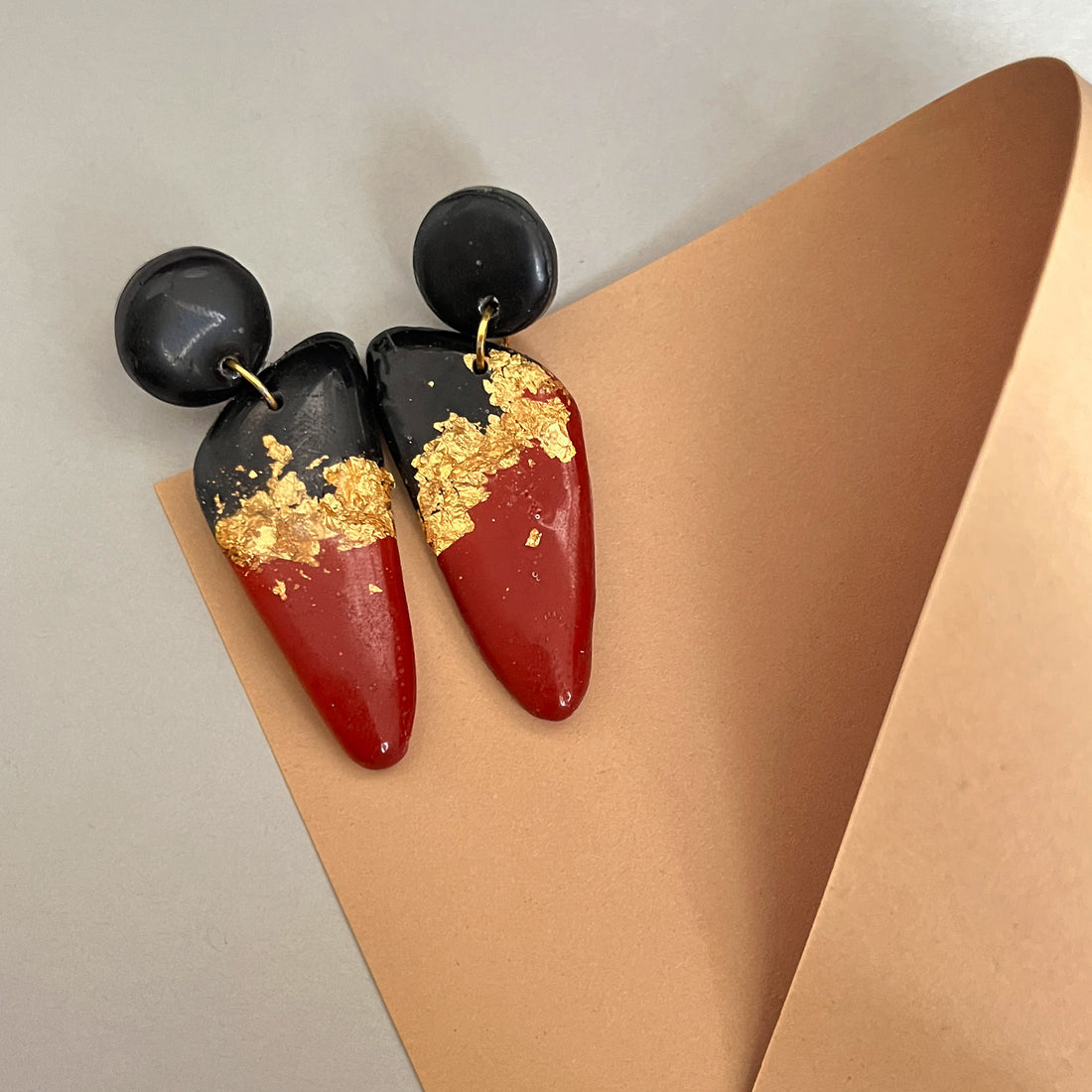 Spicy polymer clay earrings on Pop Patola card