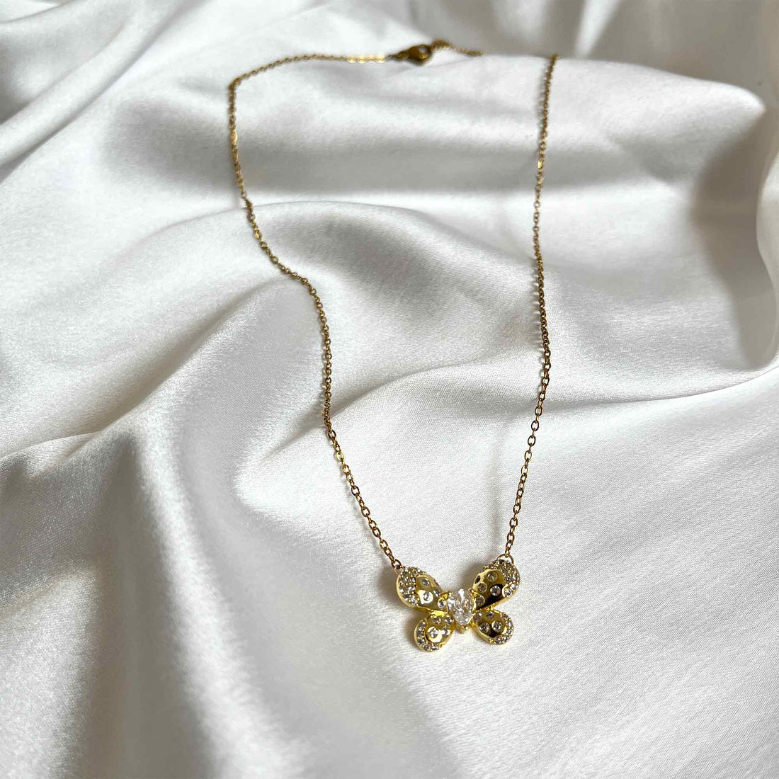 Anti Tarnish Necklace with butterfly Pendant