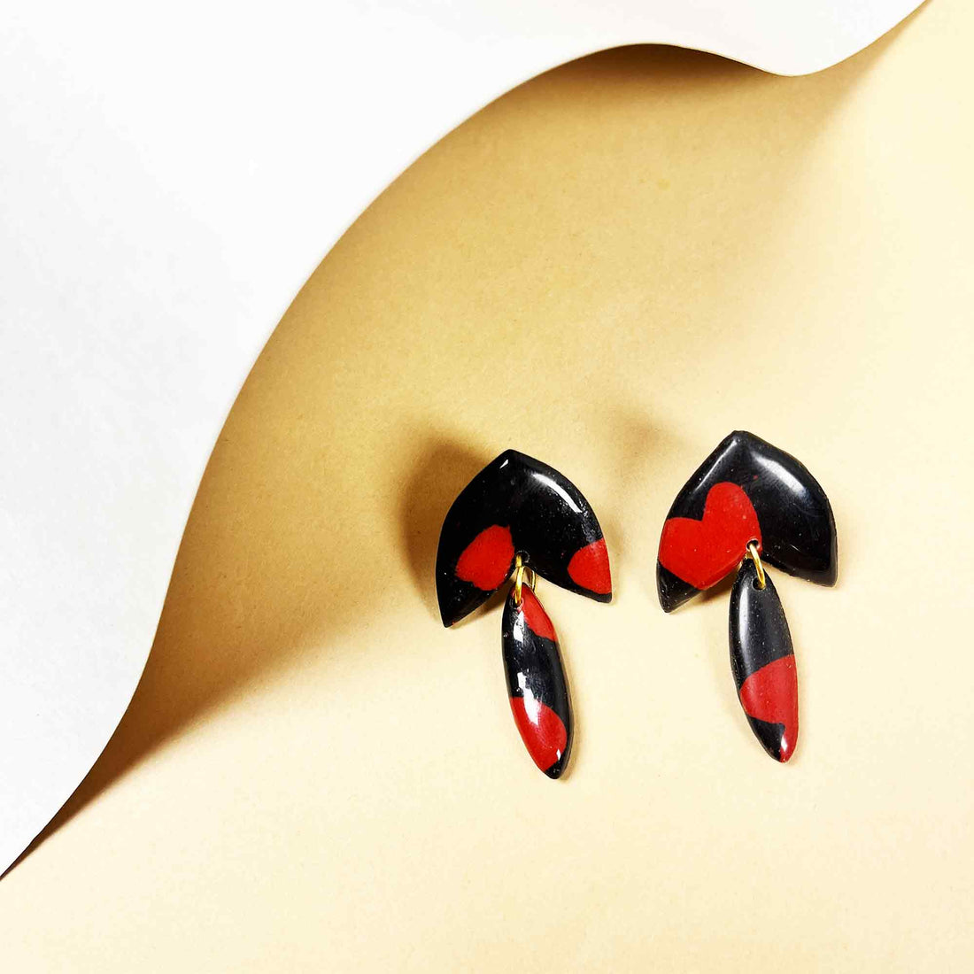 Lightweight polymer clay statement earrings