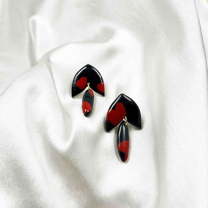 Handmade black abstract earrings