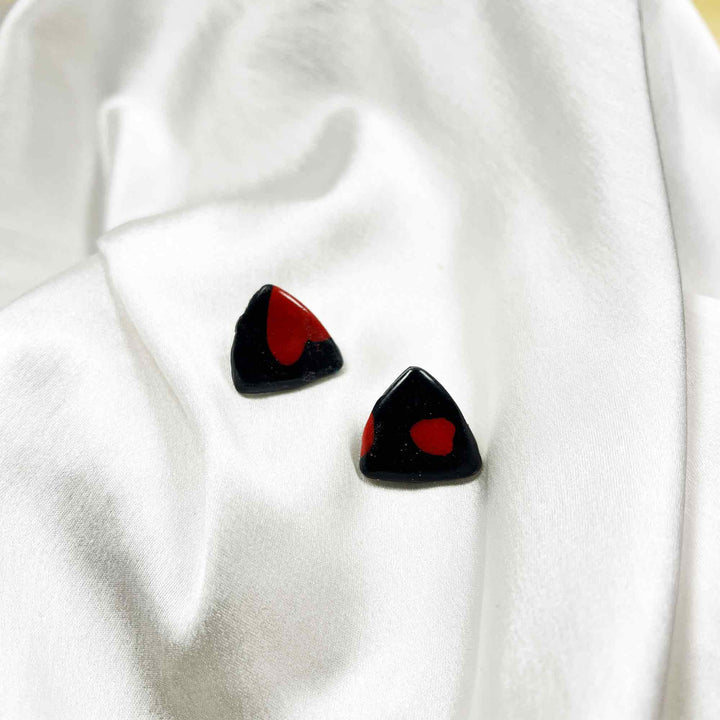Black Polymer Clay Earrings – Elegant Handmade Jewelry