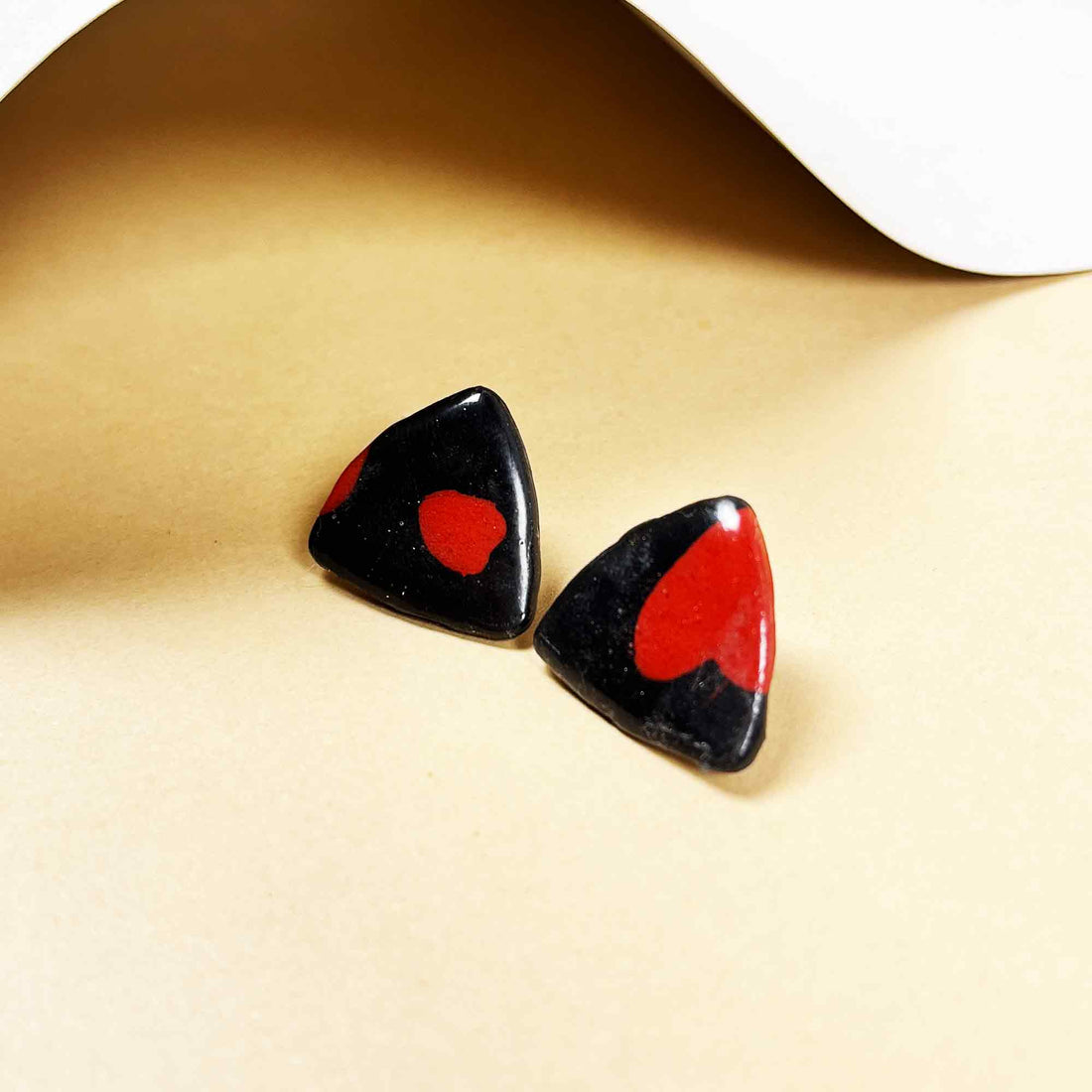Black Polymer Clay Earrings – Elegant Handmade Jewelry