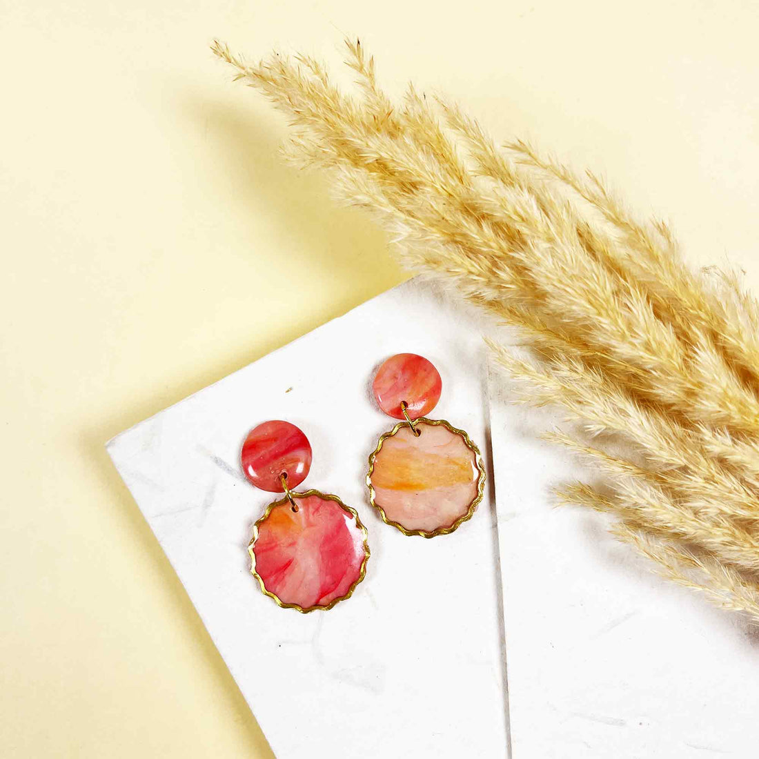 Festive earrings colorful handmade design