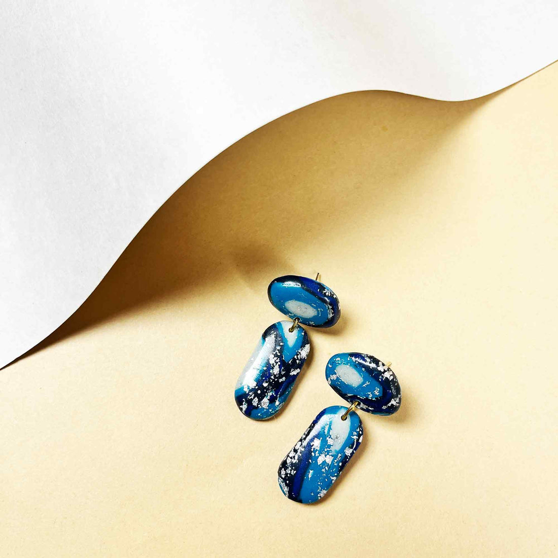 Creative style blue abstract earrings women’s fashion