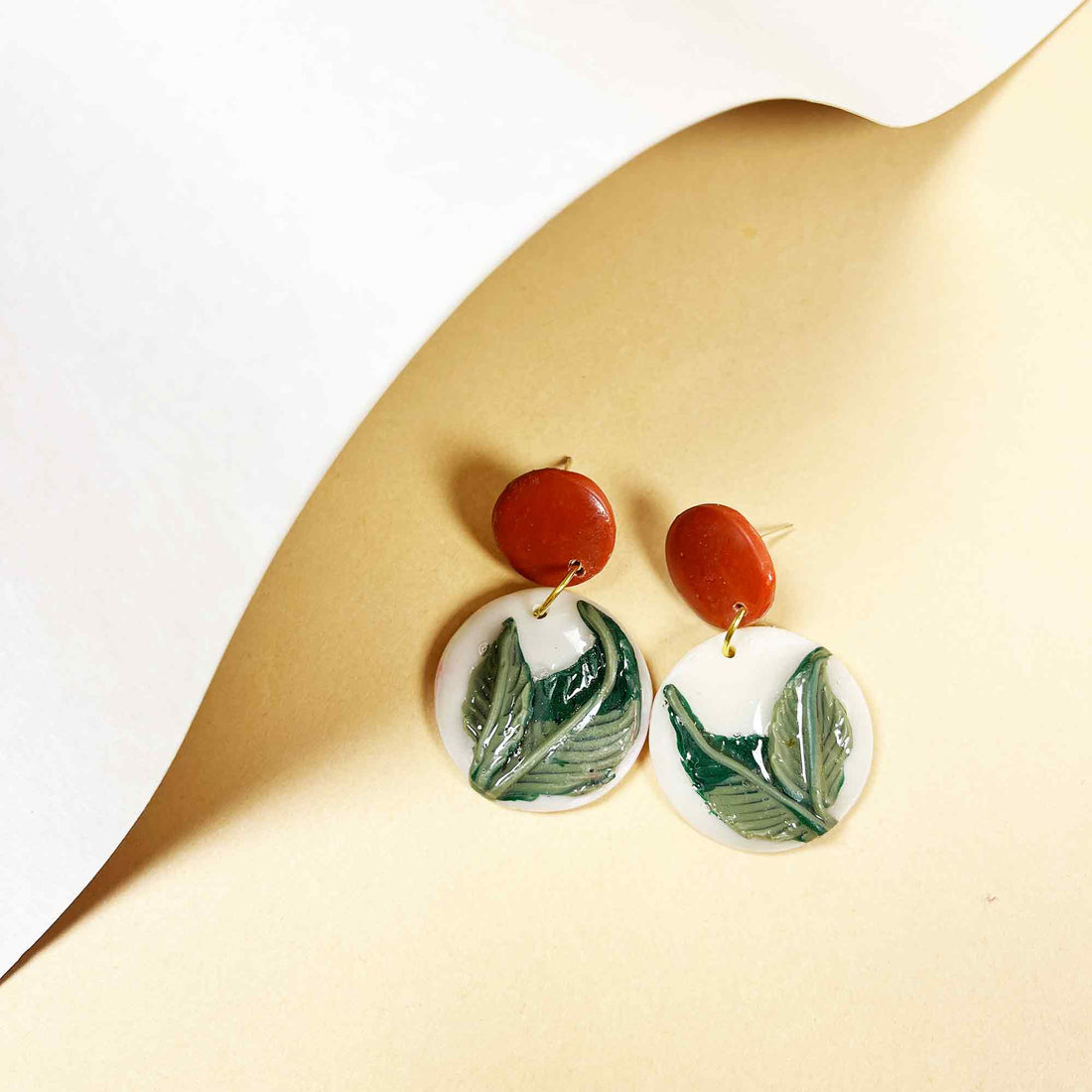 Artistic lightweight earrings polymer clay