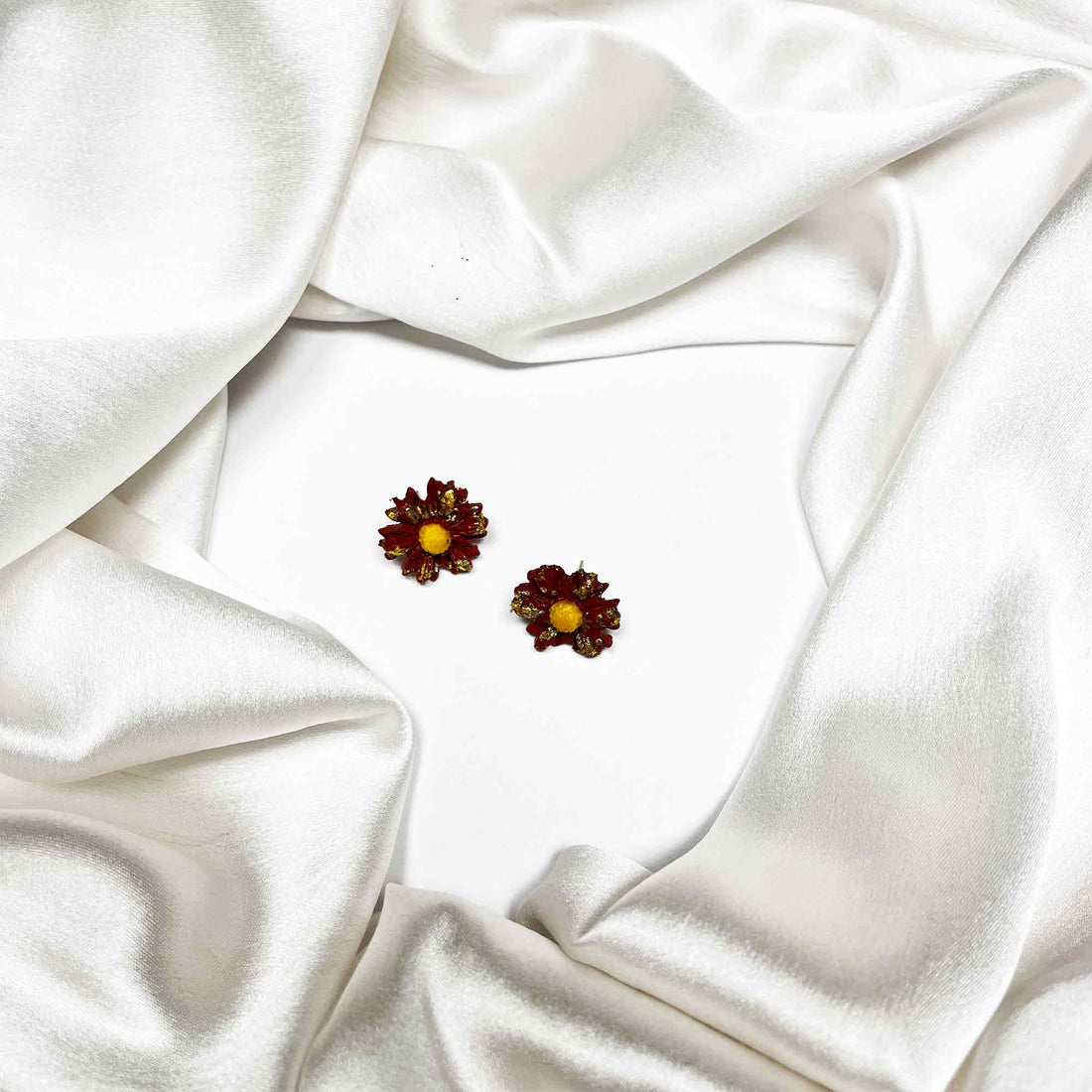 Sunflower polymer clay earrings