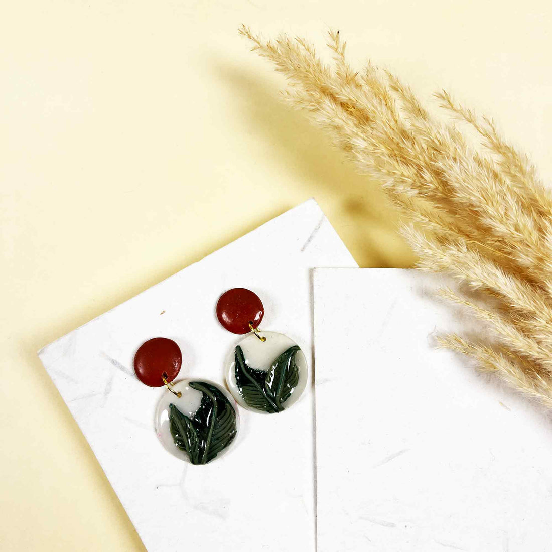 Handcrafted playful clay earrings for women