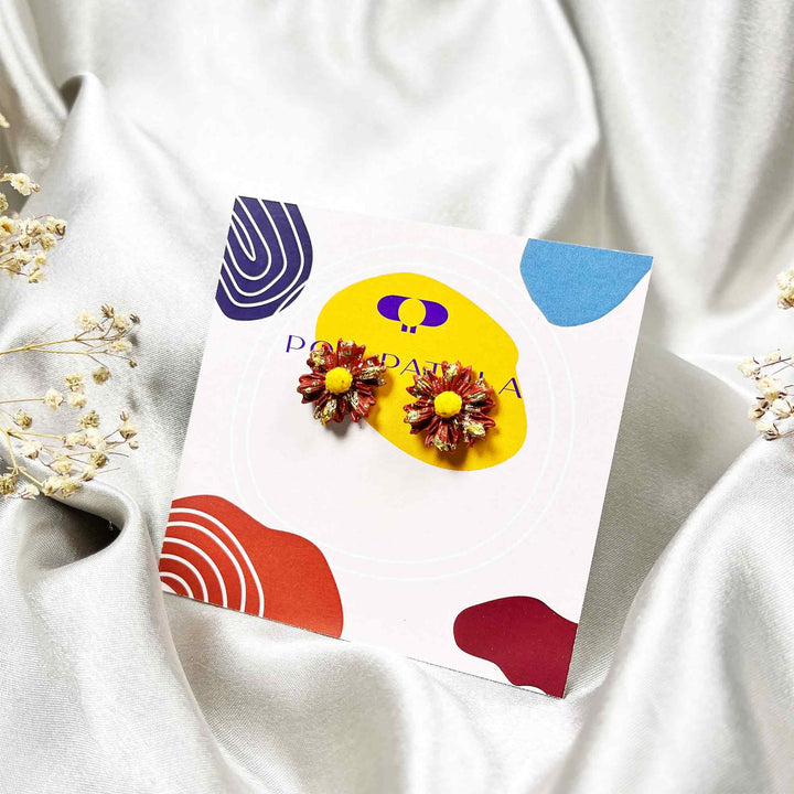 Cute yellow flower clay studs