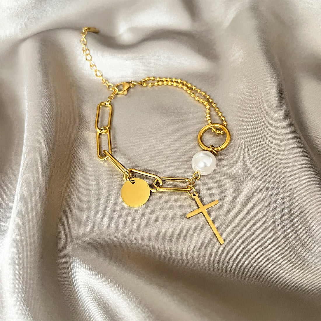 Dainty Brass Gold Plated Bracelet for Girlfriend