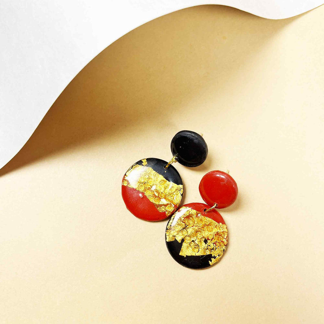 festive red and black earrings