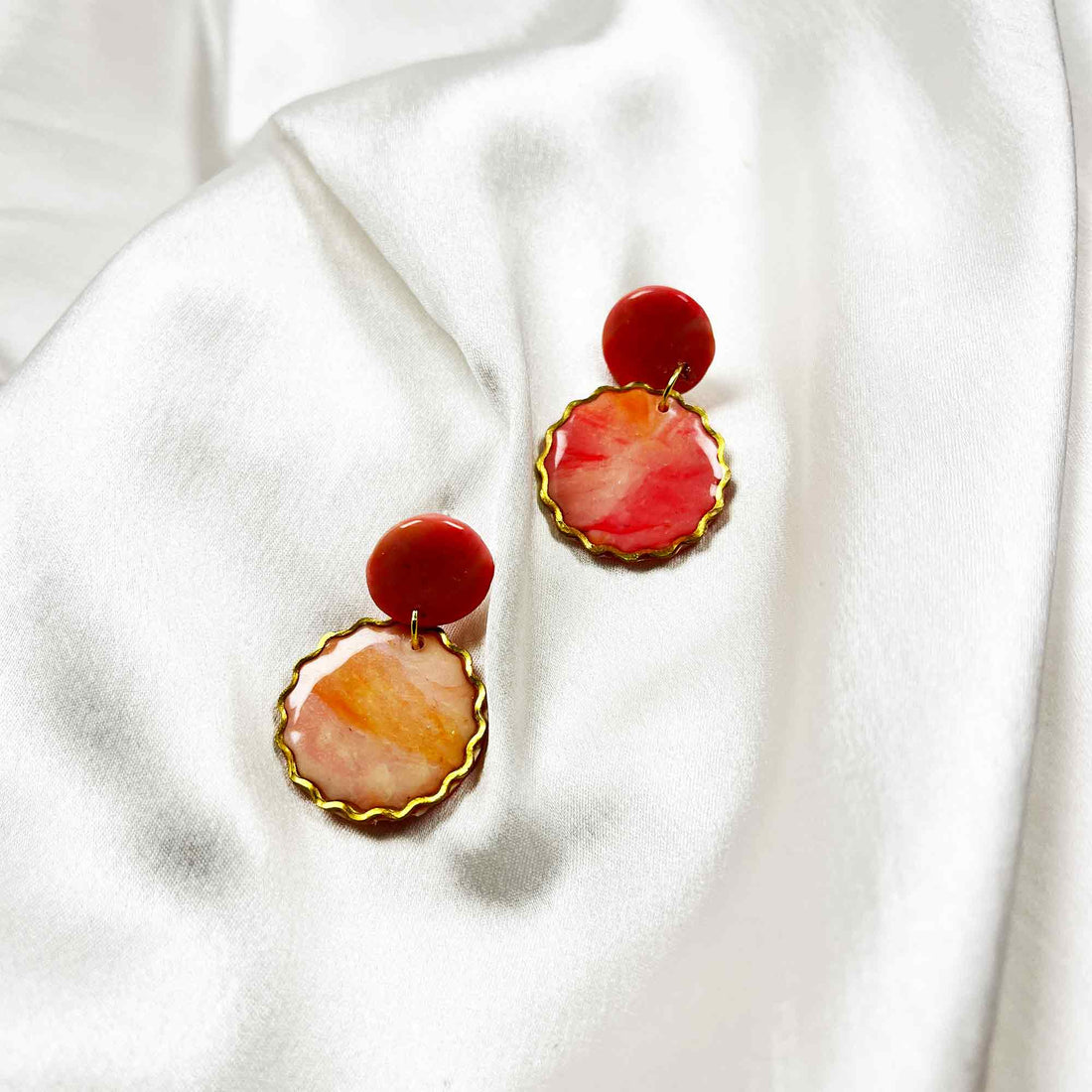 Colorful clay earrings gift for women