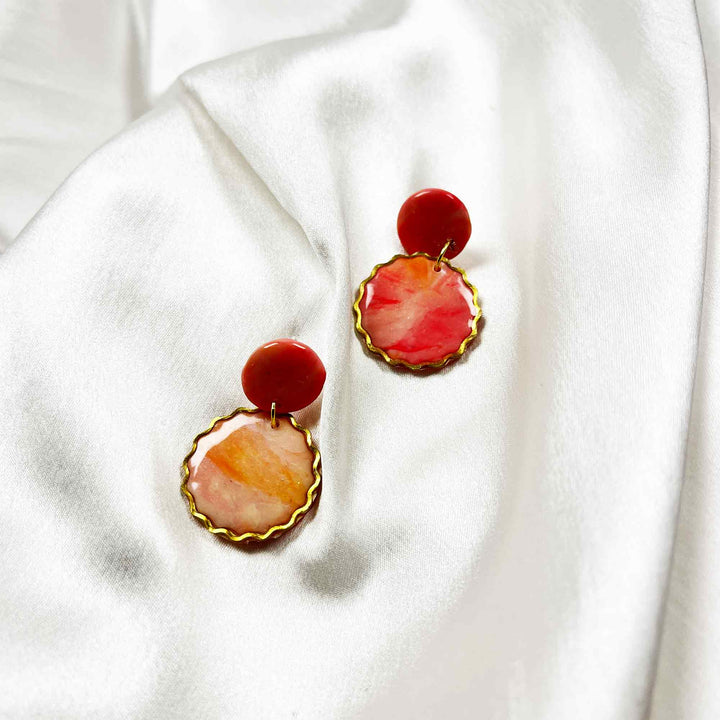 Colorful clay earrings gift for women