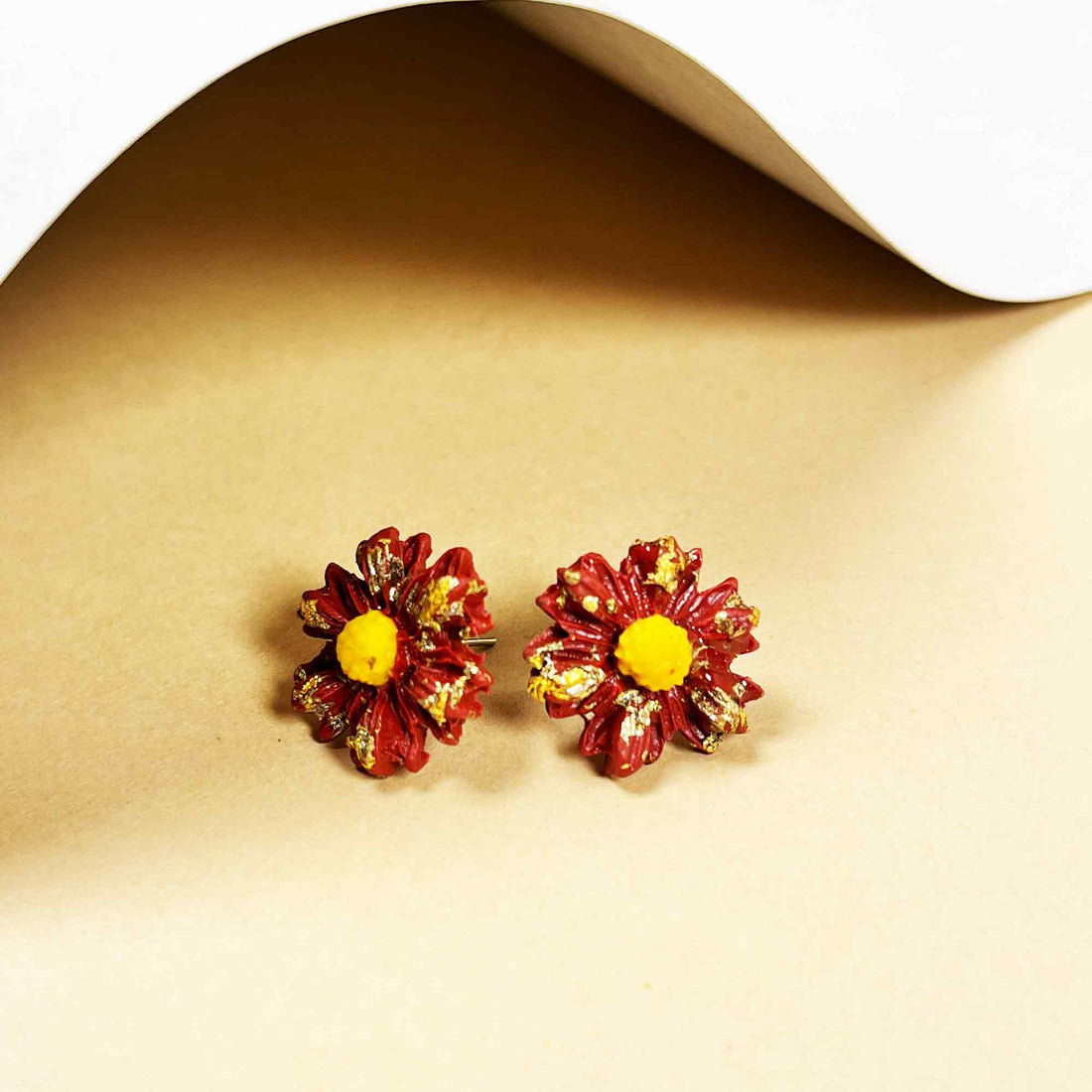 Bright floral earrings for women
