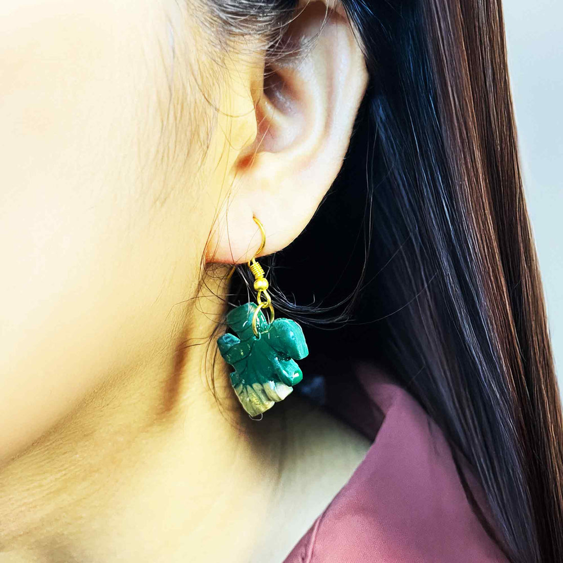 Botanical inspired polymer clay earrings